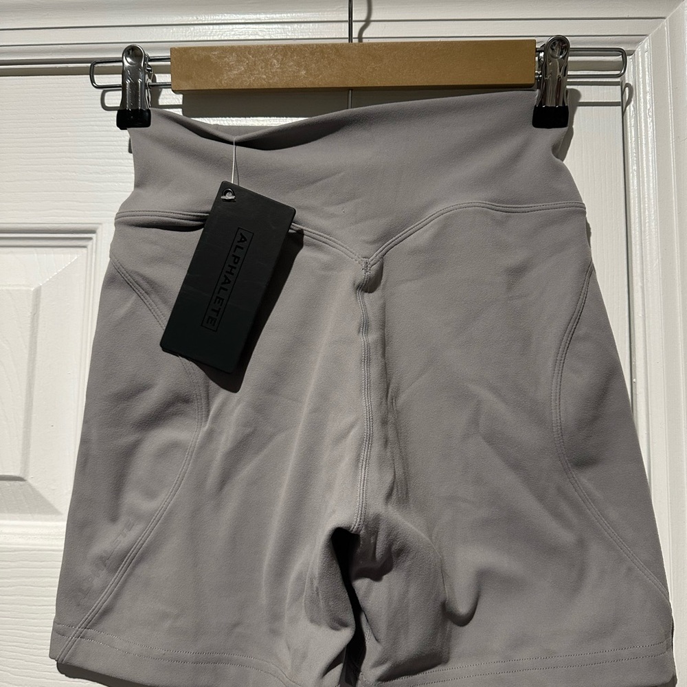 Alphalete Women's Athletic Shorts in Light Gray